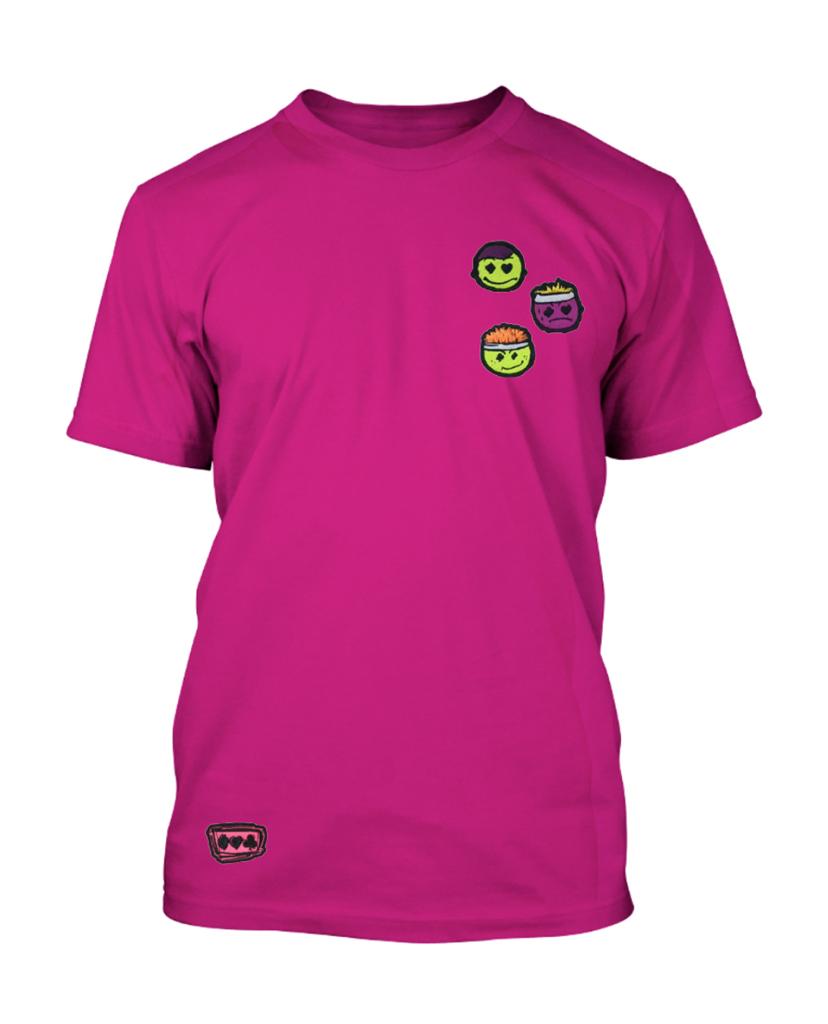 UNISEX Pink Embroidered Faces T-Shirt