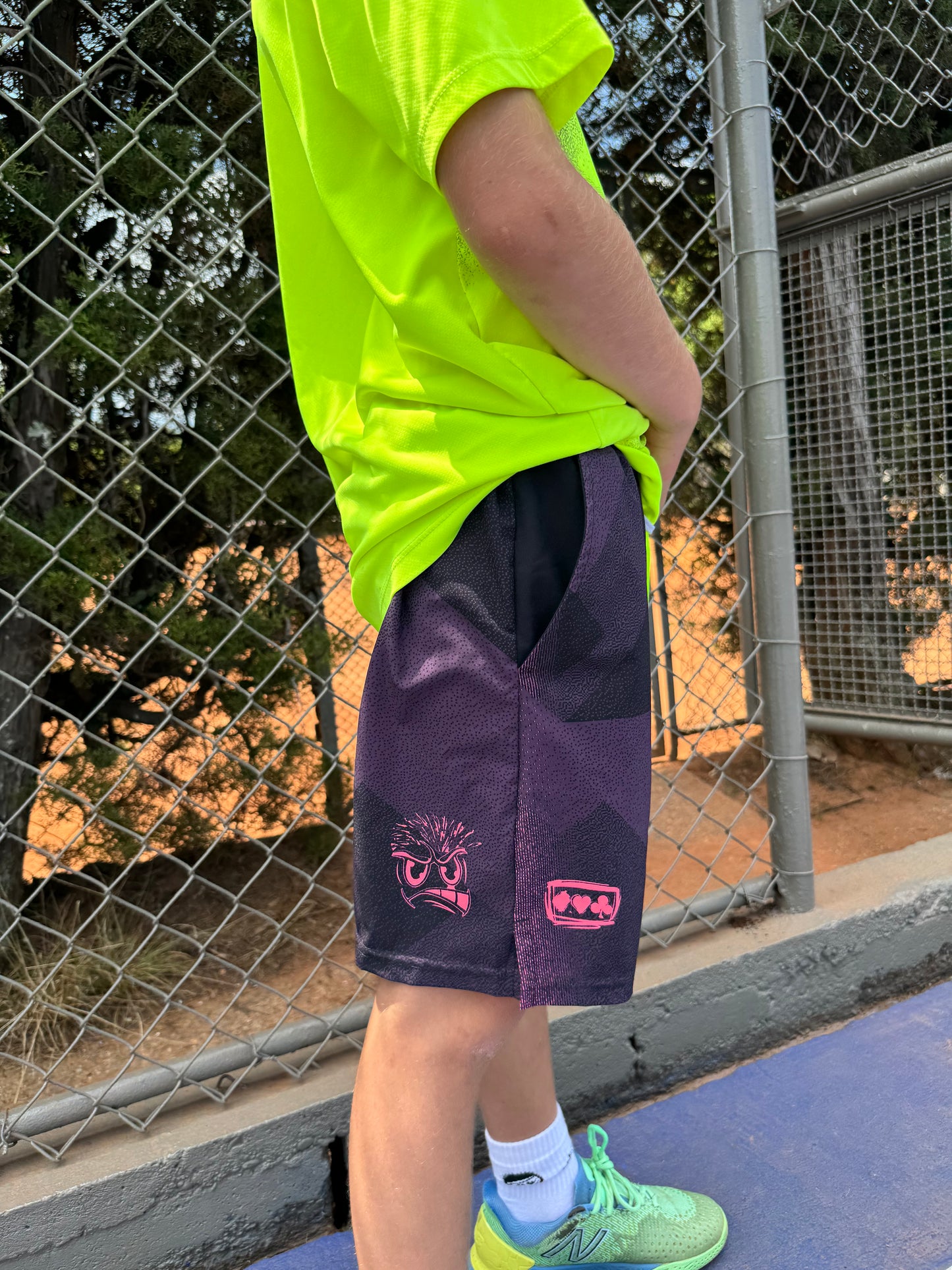 Black and Purple Face Shorts