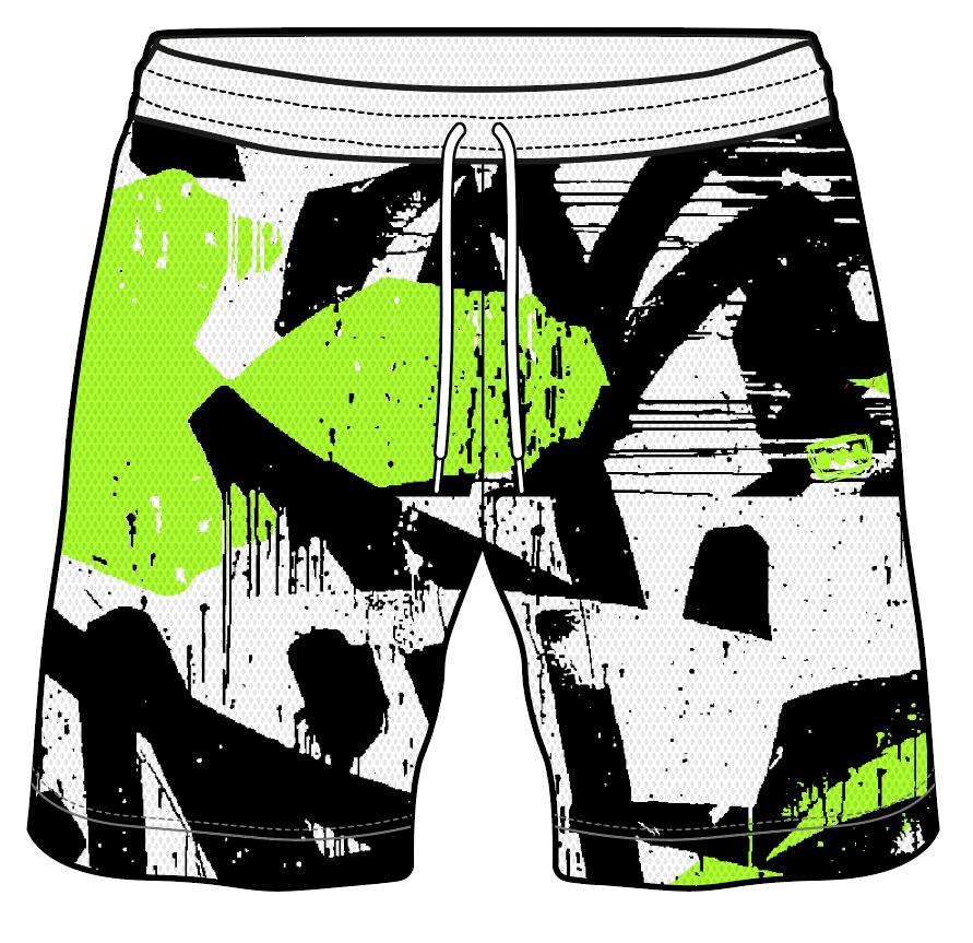 Pantaloneta Black and Green Graffiti