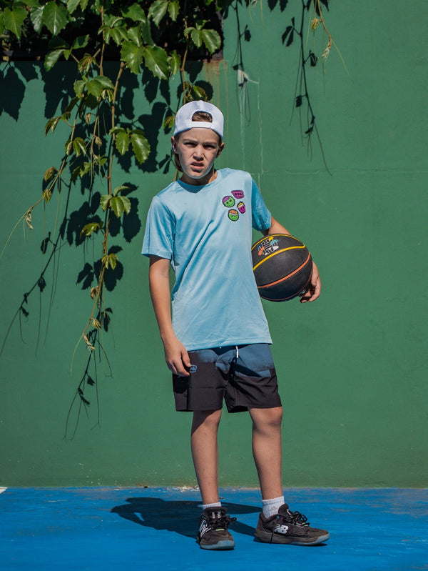 Blue cRazY Faces T-Shirt