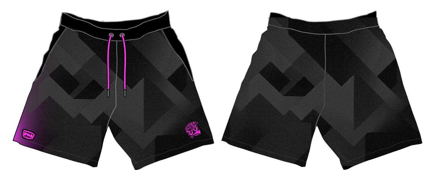 Black and Purple Face Shorts