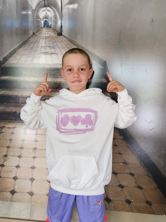 Grey Sweater and Pink Logo