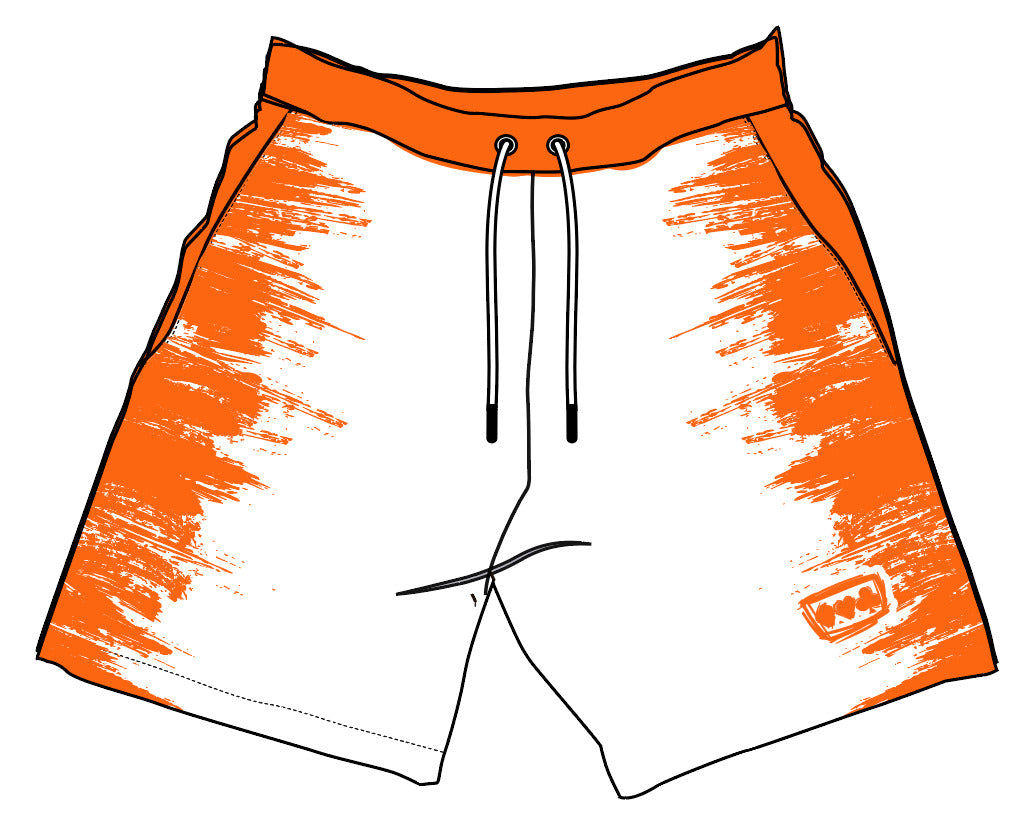 Orange and White Short