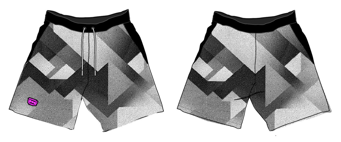 Black and White Triangles Shorts