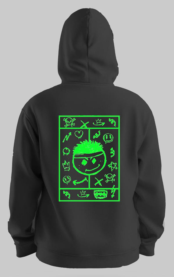 Black and Green Hoodie