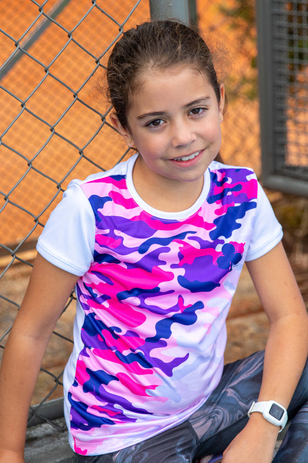 GIRL Camo Purple and Pink Top